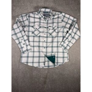 Dixxon Flannel Company Whistler Plaid Shirt Mens XL Teal Pearl Snap Excellent